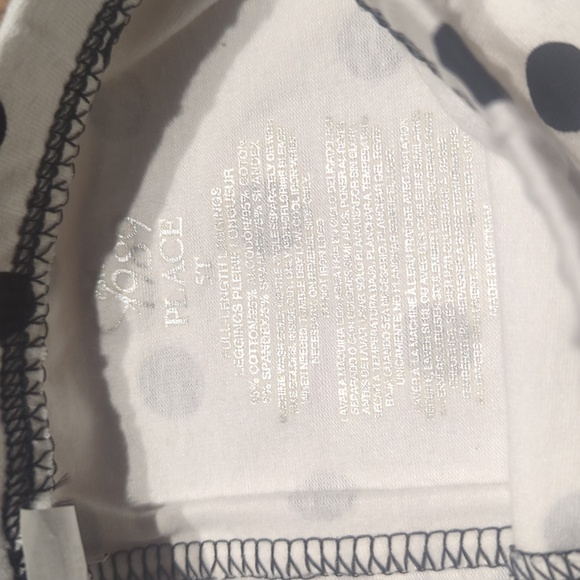 Children's Place Size 5T Black and White Stripes and Polka Dots LeggingPants NWT - Picture 5 of 6